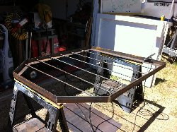 The wood burning oven support slab frame